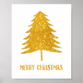 Gold Sparkle Glitter Merry kerstart Decor Poster (Voorkant)