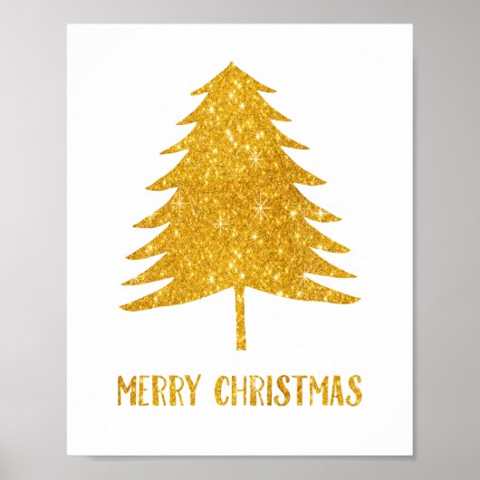 Gold Sparkle Glitter Merry kerstart Decor Poster (Voorkant)