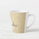Gold Sparkle Glitter Monogram Naam en Initiaal Latte Mok (Rechts)