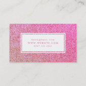 Gold Sparkle Glitter Pink Girly maakt kunstenaar Visitekaartje (Achterkant)
