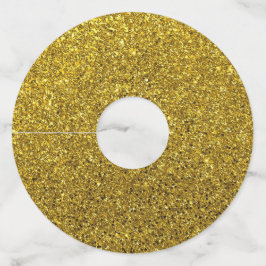 Gold Sparkle Glitter Wijnglaslabel