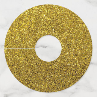 Gold Sparkle Glitter Wijnglaslabel