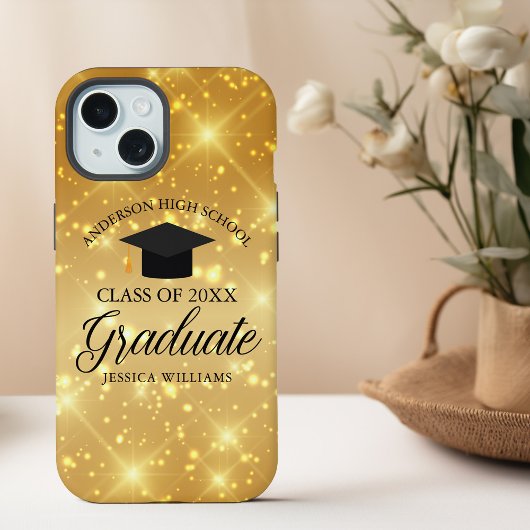 Gold Sparkle Graduation Chic Custom 2025 Graduate