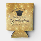 Gold Sparkle Graduation Party gepersonaliseerd 202 Blikjeskoeler (Voorkant)
