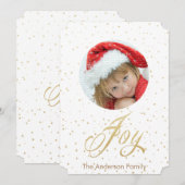Gold Sparkle Joie Noël Cartes photos (Devant / Derrière)