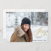 Gold Sparkle Joy-kerstfotokaarten Feestdagenkaart (Voorkant / Achterkant)