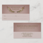 Gold Sparkle Lashes Afspraakherinnering Roze Grijs Visitekaartje (Voorkant / Achterkant)