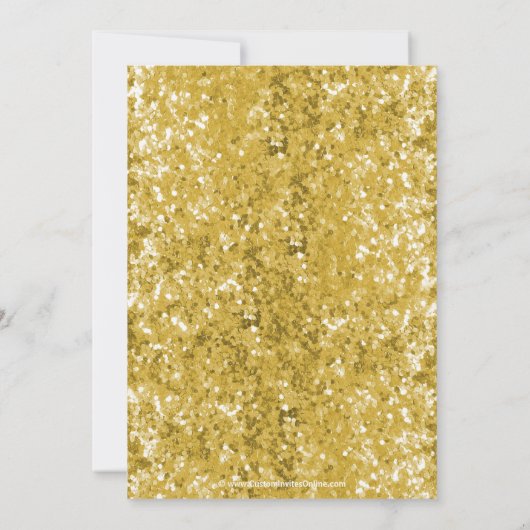 Gold Sparkle look Bow Graduation Invitation (Dos)