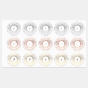 Gold Sparkle Monogram Labels