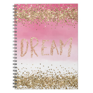 Gold Sparkle Pink Ombre Glitter Dream Notitieboek