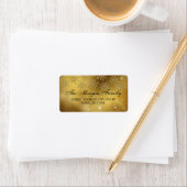 Gold Sparkle Snowflake Étiquettes de adresse de No (En situation)