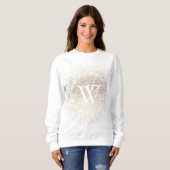 Gold Sparkle Snowflake Monogram Trui (Voorkant volledig)