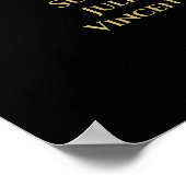 Gold Sparkle Stars 4 Table Wedding Seating Chart Poster (Hoek)