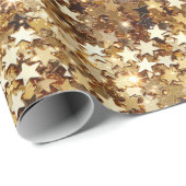 Gold Sparkle Stars Cadeaupapier (Rol Hoek)