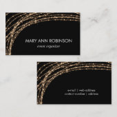 Gold Sparkle String Lights Event Organizer Visitekaartje (Voorkant / Achterkant)