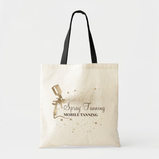 Gold Sparkle Tan Paint Spray Tanning Tote Bag (Voorkant)