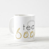 Gold Sparkle Tea en Books Coffee Mok (Voorkant links)