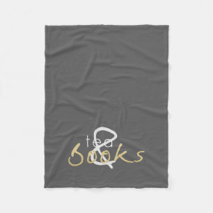 Gold Sparkle Tea en Books Fleece Blanket