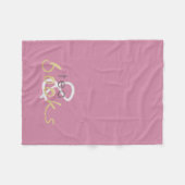 Gold Sparkle Tea en Books Fleece Blanket (Voorkant (Horizontaal))