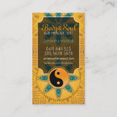 Gold Sparkle Turquoise Orange Yin Yang Cartes de v (Dos)