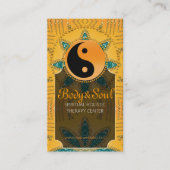 Gold Sparkle Turquoise Orange Yin Yang Cartes de v (Devant)