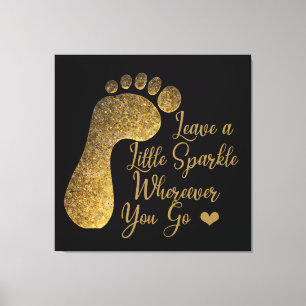 Gold Sparkle waar je ook gaat Canvas Afdruk