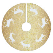 Gold Sparkle Winter Deer Kerstmis Kerstboom Rok (Voorkant)