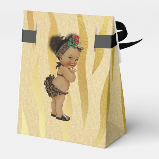 Gold Sparkle Zebra Print Favor Box Bedankdoosjes (Achterkant)