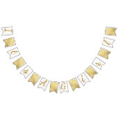 Gold Sparkle Zebra Print Polka Dot Banner drapeaux (Tout)