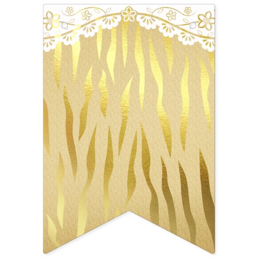 Gold Sparkle Zebra Print Polka Dot Banner drapeaux (Deuxième drapeau)