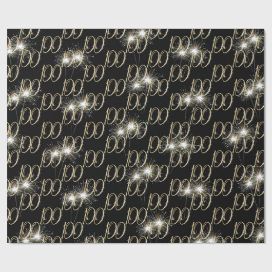 Gold Sparklers voor de 100e verjaardag Cadeaupapier (Vlak)