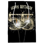 Gold Sparklers voor de 55e verjaardag Medium Cadeauzakje (Voorkant)