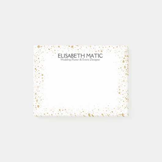 Gold Sparkles & Stars Lijst Post-it® Notes (Voorkant)