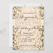 Gold Sparkling Lights SWEET 16 Invitations de part (Devant)