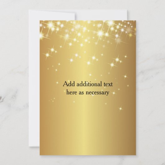 Gold Sparkly Retirement Party Uitnodiging (Achterkant)
