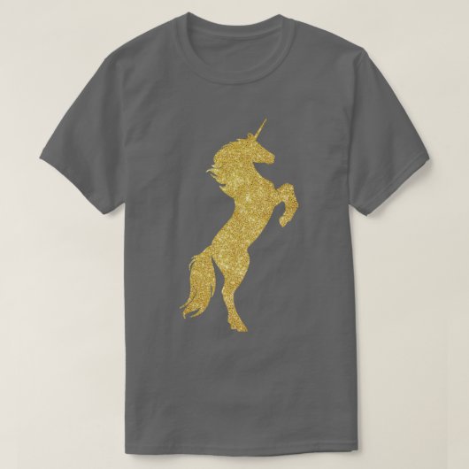 Gold Sparkly Unicorn T-shirt (Design voorkant)