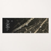 Gold sparly line op Black rock Monogram Yogamat (Voorkant (horizontaal))