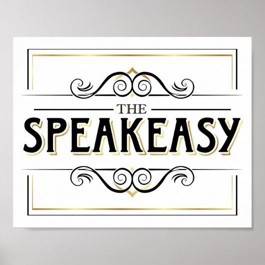  Gold SPEAKEASY-gebarentafdruk Poster (Voorkant)