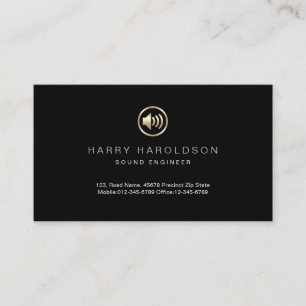 Gold Speaker Icon Sound Engineer Visitekaartje