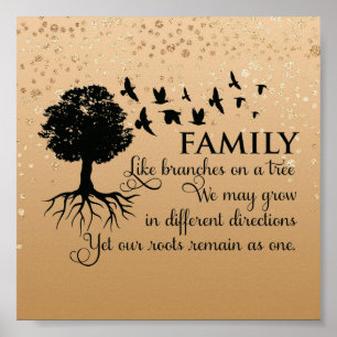Gold Speckled Inspirerend Family Quote Poster