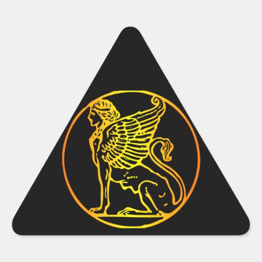 Gold Sphinx Driehoek Sticker (Voorkant)