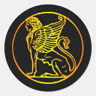 Gold Sphinx Ronde Sticker