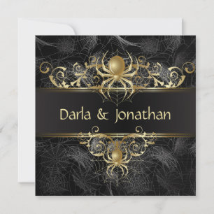 Gold Spider Web Swirls Sla de datum op Save The Date
