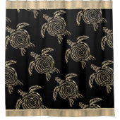 Gold Spiral Tribal Turtle Douchegordijn (Voorkant)