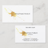 Gold Splash Modern Professionele Elegante Sjabloon Visitekaartje (Voorkant / Achterkant)