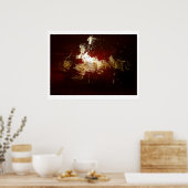 Gold Splash Rouge Brown Poster Abstrait Imprimer (Cuisine)