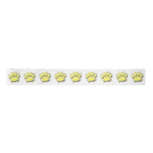 Gold Splatter Dog Paw-tekenpatroon Lint (Voorkant)