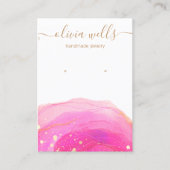 Gold Splatter Pink Waterverf Verdien beeldscherm B Visitekaartje (Voorkant)