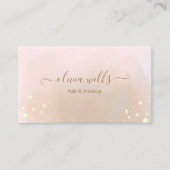 Gold Splatter Script Tan Abstracte Waterverf Visitekaartje (Voorkant)