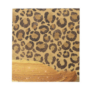 Gold Spots op Metal Glamor Cheetah Skin Notitieblok